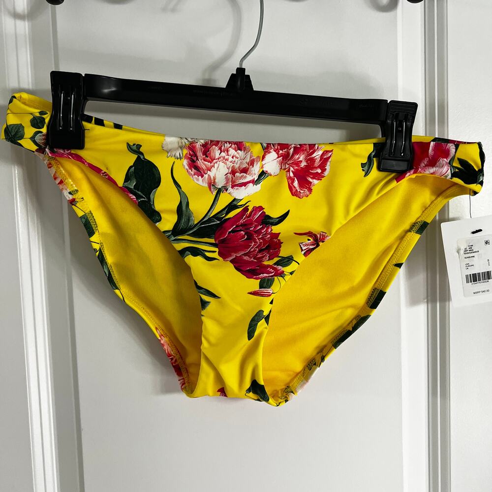 NWT Gibson Latimer at Dillards Yellow Floral Bikini Bottoms | Size S